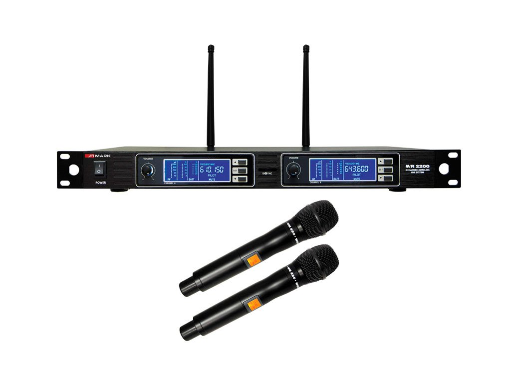 Комплект из 2-х беспроводных микрофонов MARK MR 2200/1, 2x200 каналов