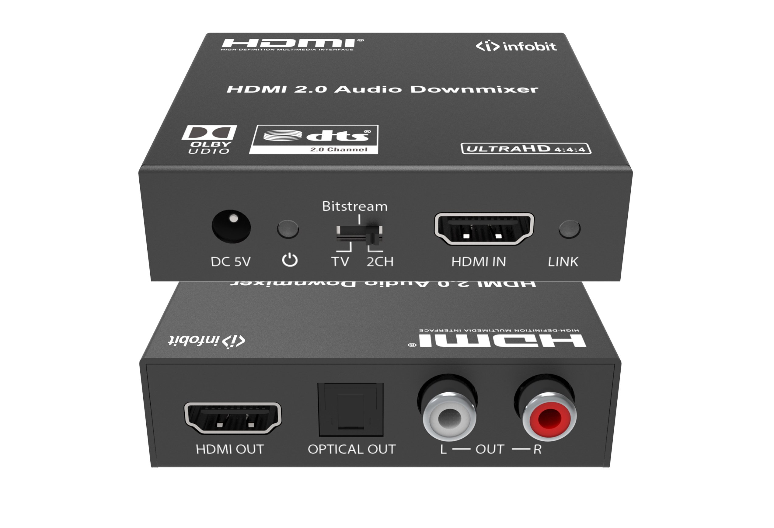 Де-ембеддер аудио из HDMI Infobit iTrans AD02  4K60 18Gbps HDMI Audio De-embedder/ Extractor