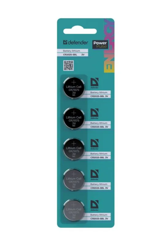 Элемент питания Defender CR2025-5BL блистер