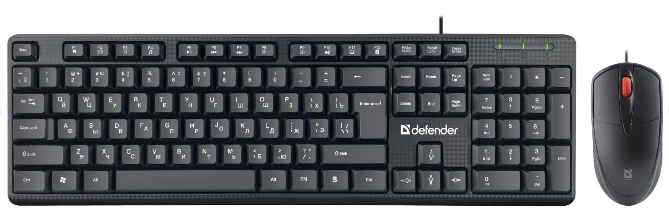 Комплект проводной клавиатура+мышь Defender Line C-511 RU черный