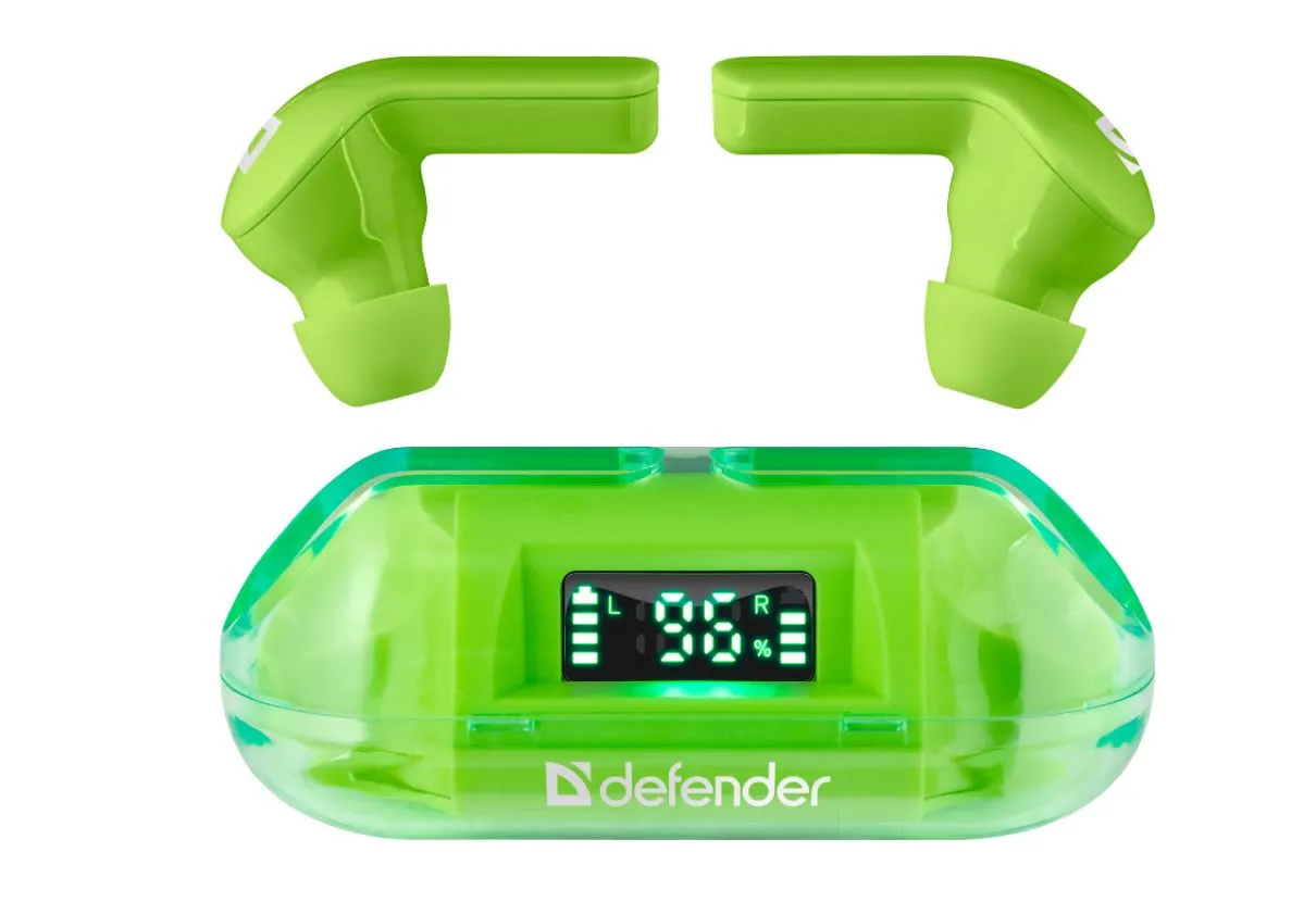 Наушники-вкладыши беспроводные Defender Twins 916 зеленый