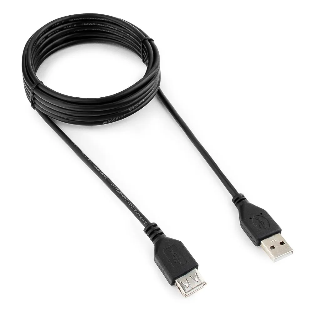Кабель-удлинитель USB2.0 Cablexpert CCP-USB2-AMAF-10, AM/AF, двойн.экран, Pro, 3м, черн, пакет