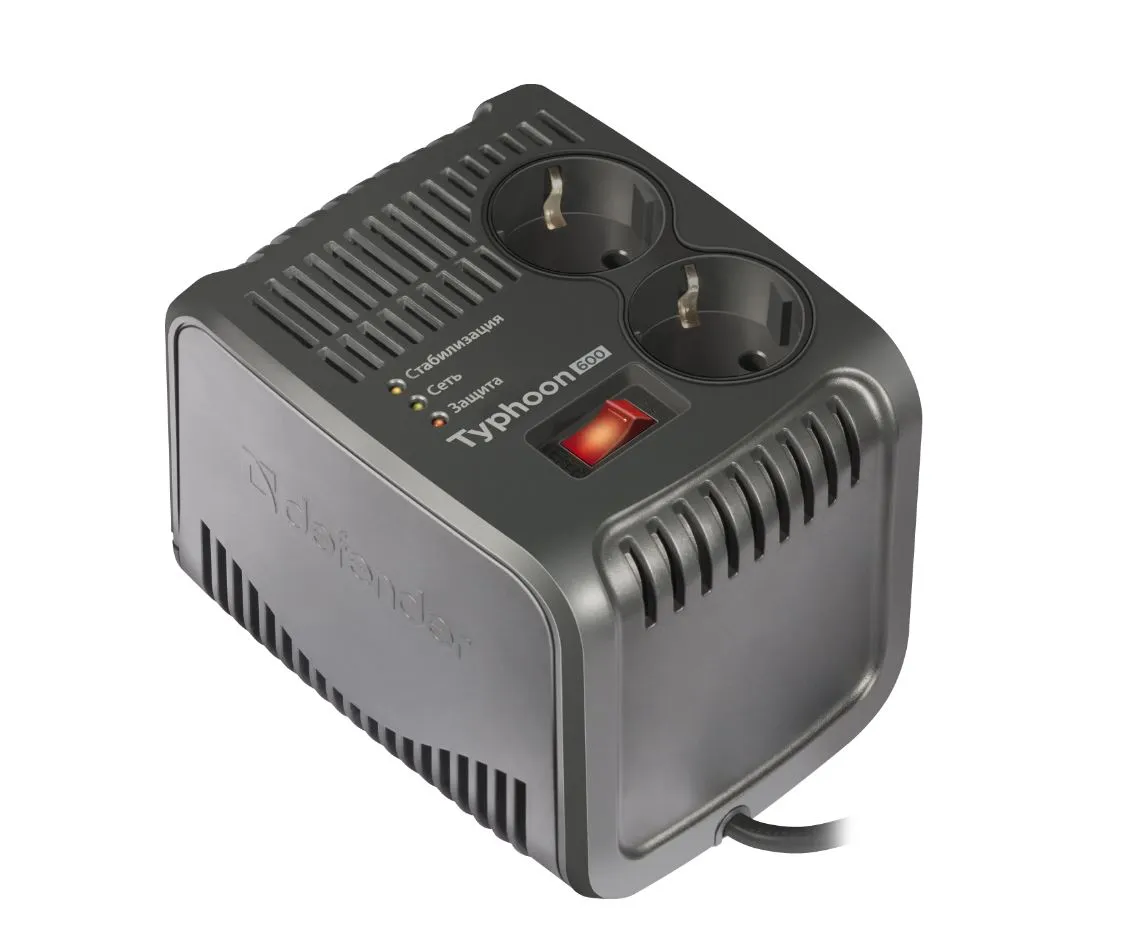 Стабилизатор напряжения Defender AVR Typhoon 600 200 Вт, 2 розетки