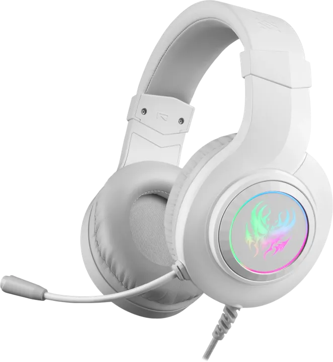 Наушники-гарнитура игровые Defender Ghost LED белый