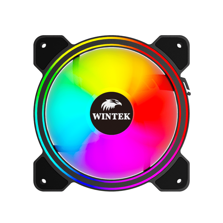 Вентилятор для корпуса Wintek M9-B-12 PRO ARGB, 12 см, 3 pin ARGB + 4 pin PWM