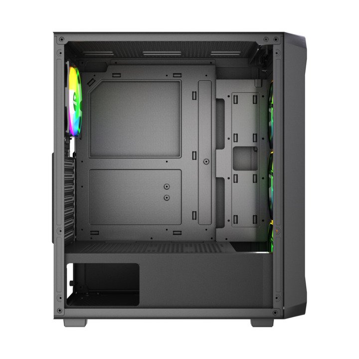 Корпус Wintek Tornado Pro PS195-B-M TG, ATX, USB 1*3.0/2*2.0, HD+Mic, 0,5mm, 4*12cm ARGB, Black