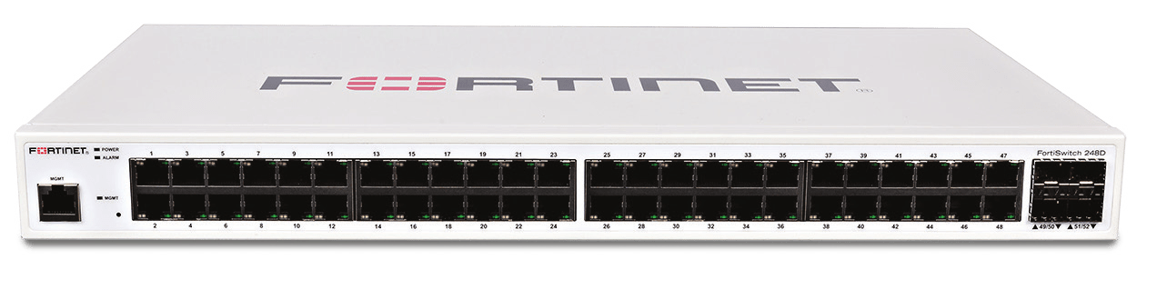 FortiSwitch-248D L2 Switch - 48x GE RJ45 ports, 4x GE SFP Slots. FortiGate Switch controller compatible.