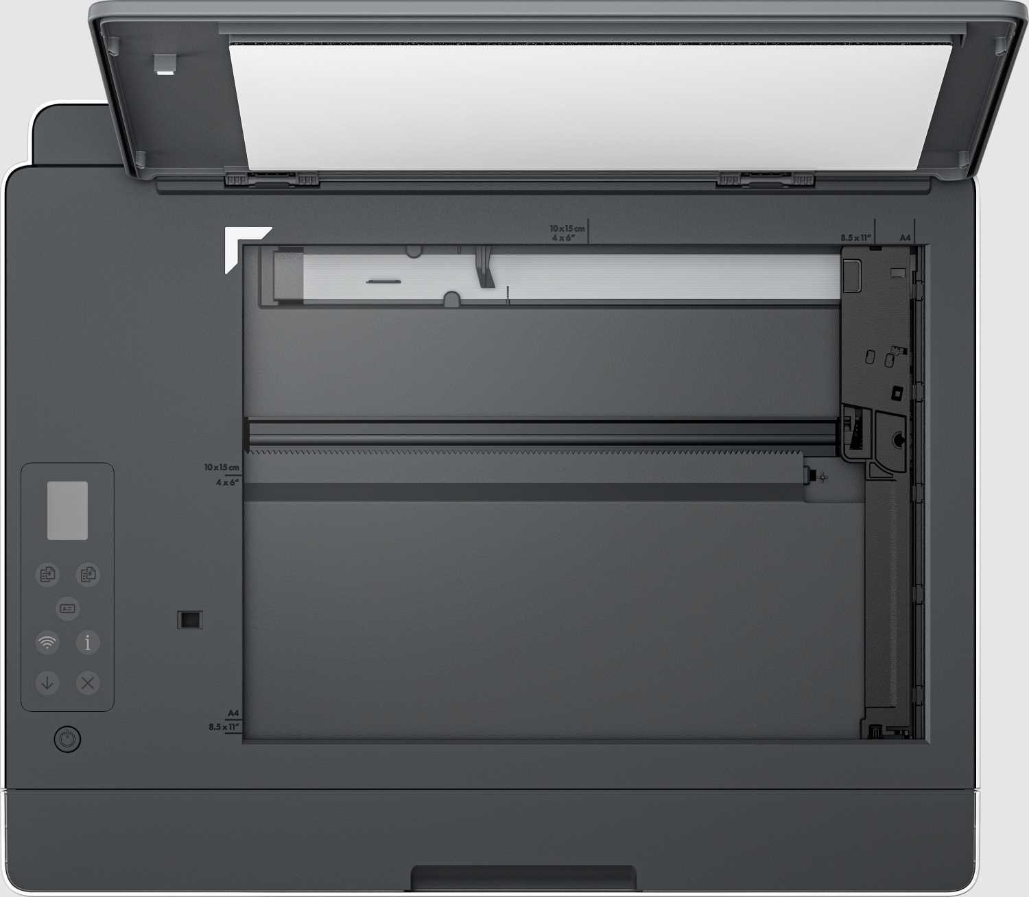 МФУ HP 1F3Y2A Smart Tank 580 Wireless (A4), /White with grey cover/, Color Ink Printer/Scanner/Copier, 1200 dpi, 12/5 ppm, 980MHz, Duty 1000p, Tray 800, USB, WiFi, Bluetooth