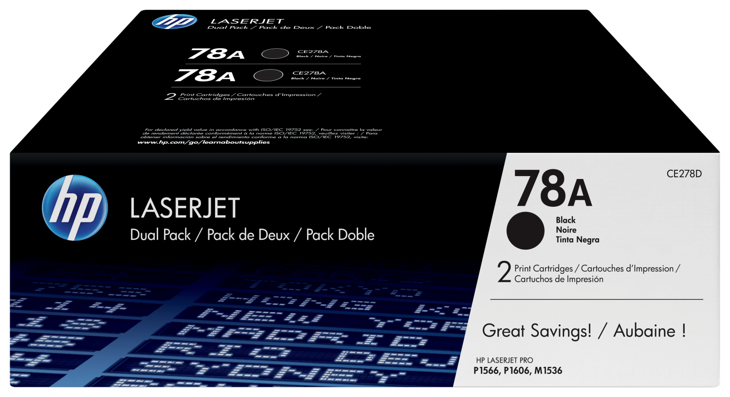 Картридж HP 78A Black Dual Pk LJ Toner Cartridge для HP LaserJet P1566/P1606/M1536 MFP