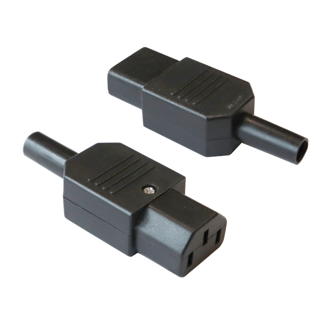 Вилка IEC 60320 C13, 10A, 250V, прямая, разборная, черная
