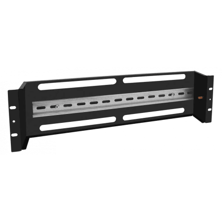Панель 19" с DIN-рейкой 3U Pixietech, черный/Panel 19" with DIN rail 3U Pixietech, black