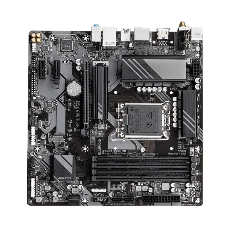 Материнская плата GIGABYTE B760M DS3H AX, LGA1700, B760, 4xDDR5, PCIe4.0, HDMI+2xDP, 2xM.2, mATX — фото 5
