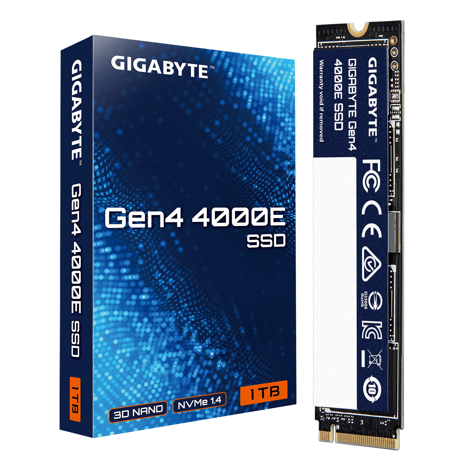 Твердотельный накопитель SSD 1000Gb PCIe4.0x4 GIGABYTE G440E1TB, NVMe1.4, M.2 2280, R4000/W3900