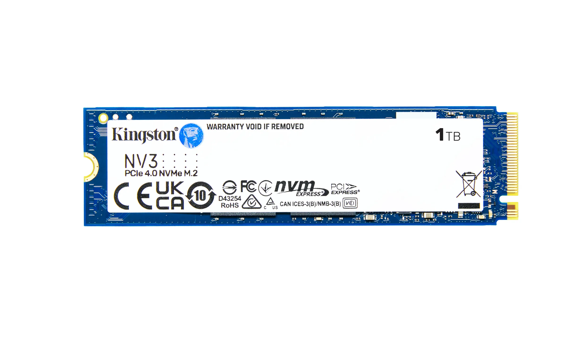 Твердотельный накопитель SSD 1000 Gb M.2 2280 Kingston SNV3S/1000G, PCIe NVMe Gen 4x4, W6000/R4000 — фото 2