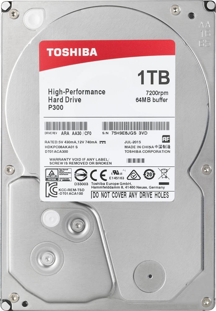 Жёсткий диск HDD 1 Tb SATA 6Gb/s Toshiba P300 HDWD110UZSVA 3.5