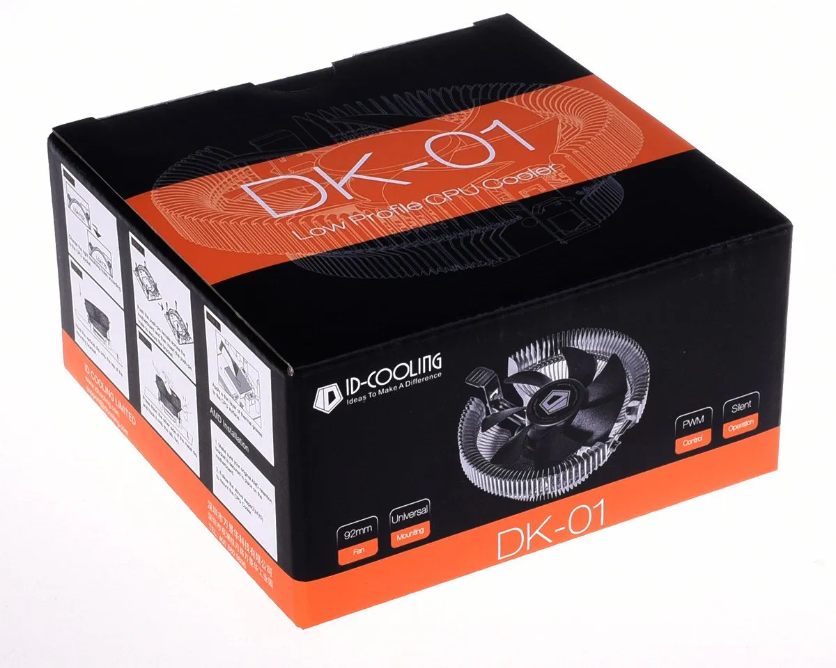 Кулер для процессора ID-Cooling DK-01 PWM, S1700/1200/115x/AMD, 95W, 9cm, 800-2500rpm, 45.3CFM, 4pin — фото 3
