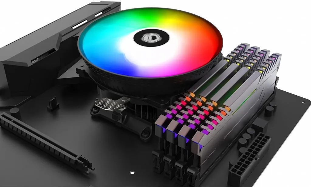Кулер для процессора ID-Cooling DK-03 RAINBOW, S1700/1200/115x/AMD, 100W, 500-1800rpm, 61.5CFM, 4pin — фото 6