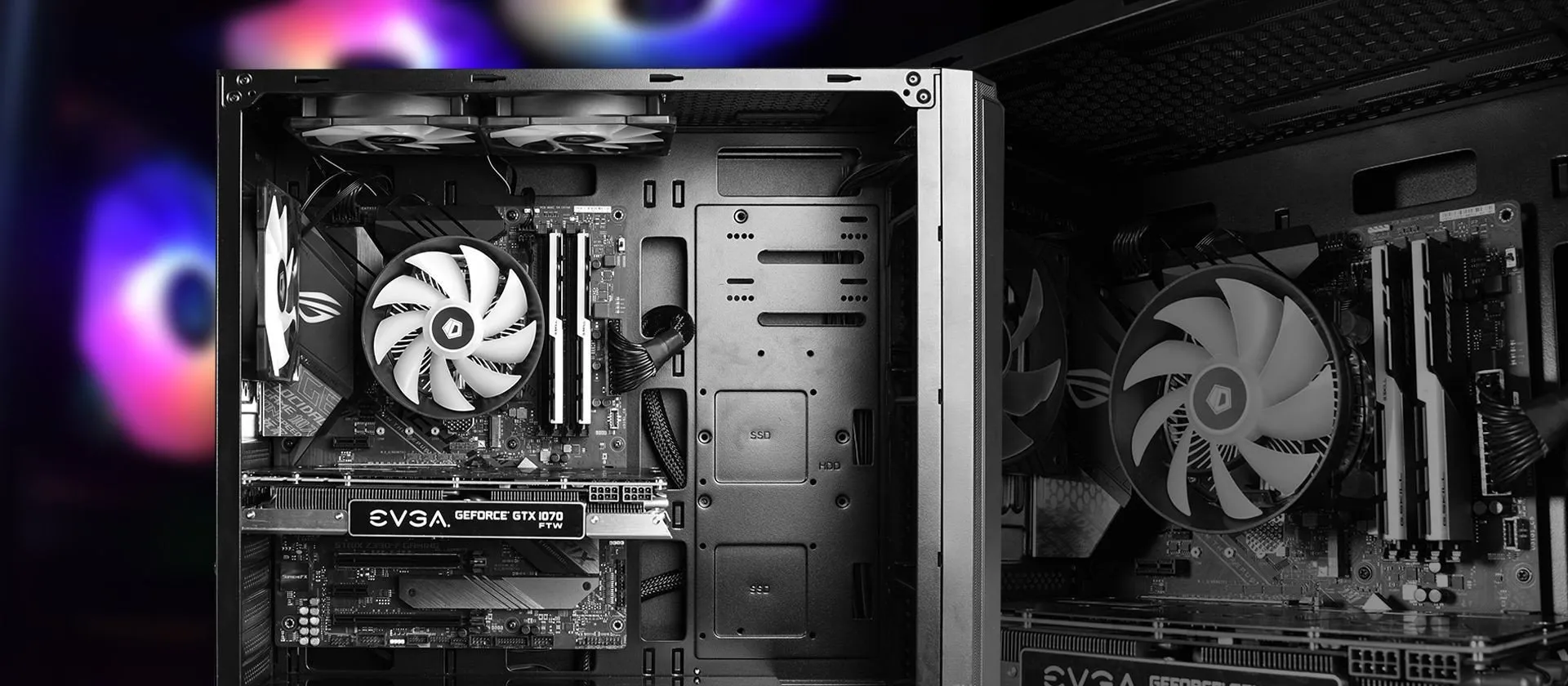 Кулер для процессора ID-Cooling DK-03 RAINBOW, S1700/1200/115x/AMD, 100W, 500-1800rpm, 61.5CFM, 4pin — фото 15
