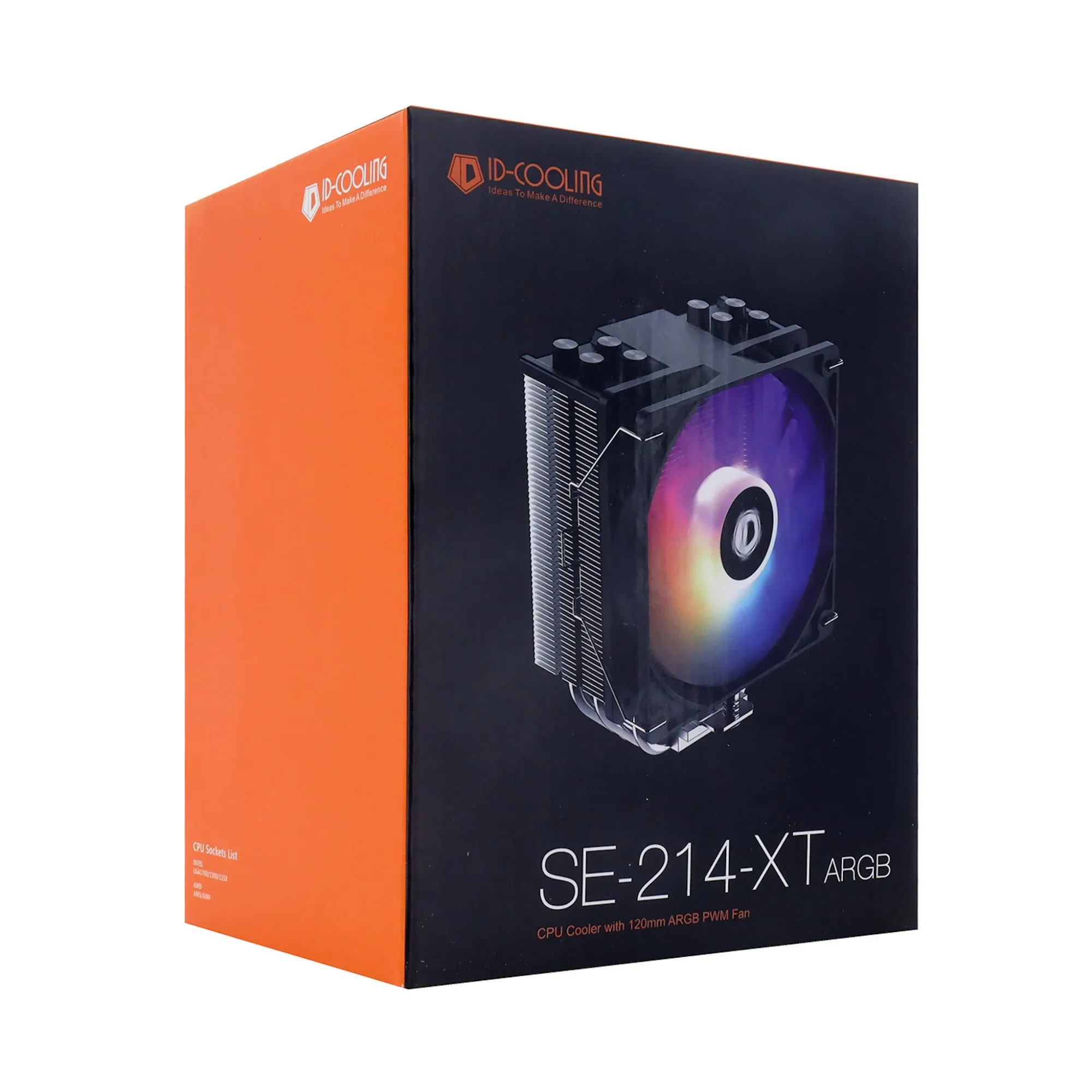 Кулер для процессора ID-Cooling SE-214-XT ARGB, S1700/1200/115x/AMD, 180W, 12cm, 500-1500rpm, 4pin — фото 3