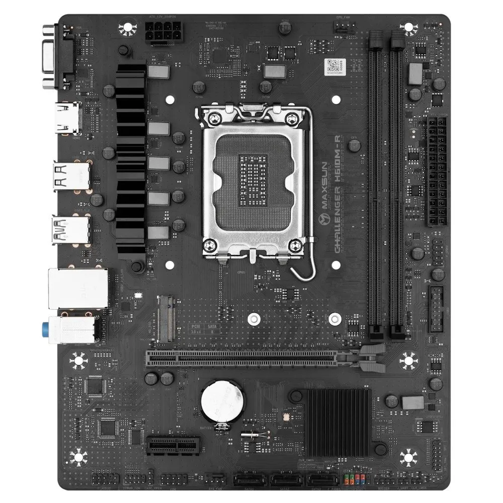 Материнская плата MaxSun Challenger H610M-R, LGA1700 H610, 2xDDR4 3xSATA 1xM.2 HDMI+VGA mATX — фото 3