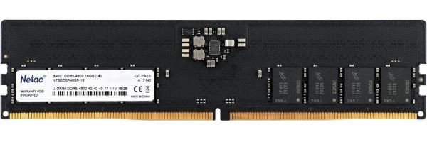 Модуль памяти Netac Basic, NTBSD5P48SP-16, DDR5 DIMM, 16Gb, 4800Mhz, C40