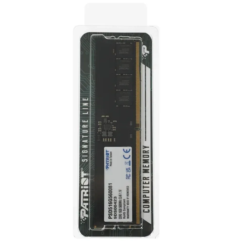 Модуль памяти Patriot Signature, PSD516G560081, DDR5, DIMM, 16Gb, 5600Mhz, CL46