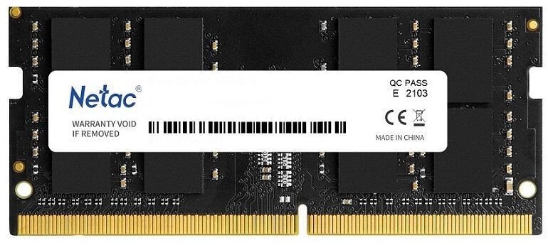 Модуль памяти для ноутбука Netac Basic, NTBSD4N26SP-16, DDR4 SO-DIMM, 16Gb, 2666Mhz, C19