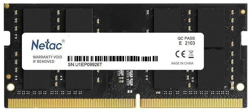Модуль памяти для ноутбука Netac Basic, NTBSD4N32SP-08, DDR4 SO-DIMM, 8Gb, 3200Mhz, C22
