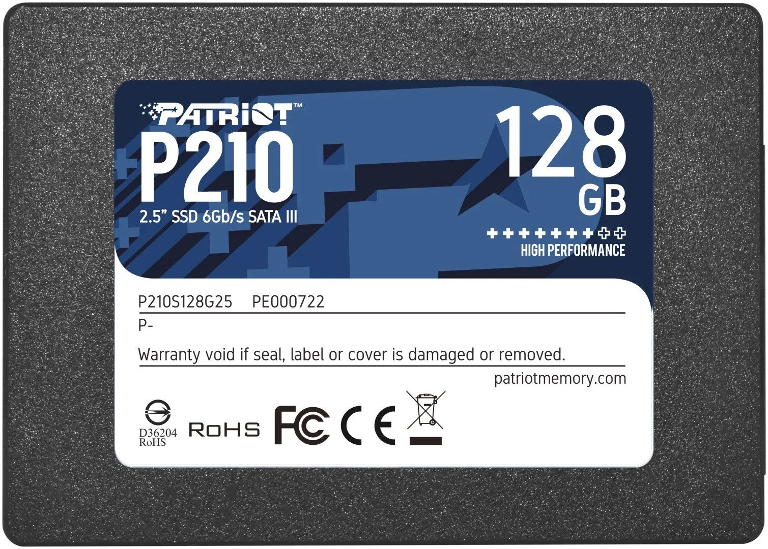 Твердотельный накопитель SSD 128 Gb SATA 6Gb/s Patriot P210 P210S128G25 2.5" 3D TLC — фото 3