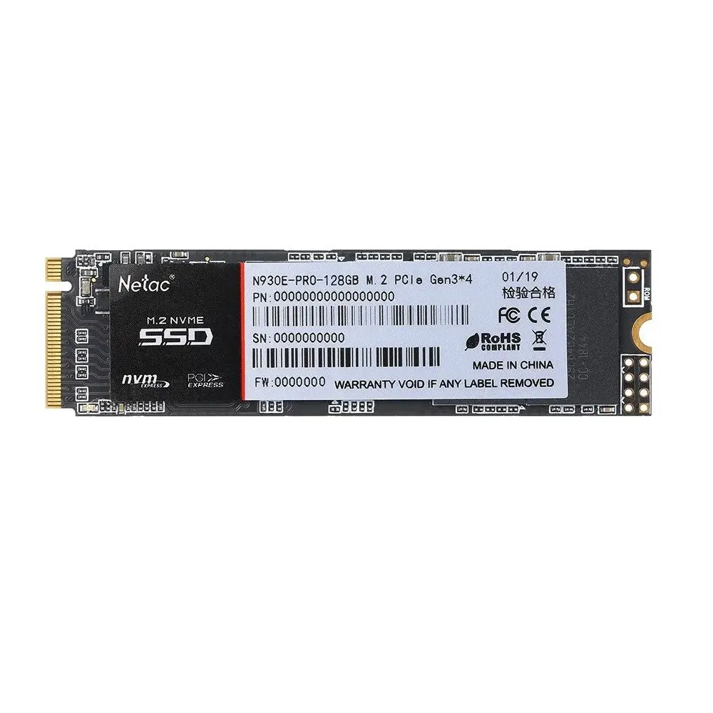 Твердотельный накопитель SSD 128Gb, M.2 2280, Netac N930E Pro, NVMe, PCIe 3x4, 970R/650W
