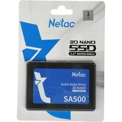 Твердотельный накопитель SSD 1Tb, SATA 6 Gb/s, Netac SA500, 2.5", 3D TLC, 530R/475W