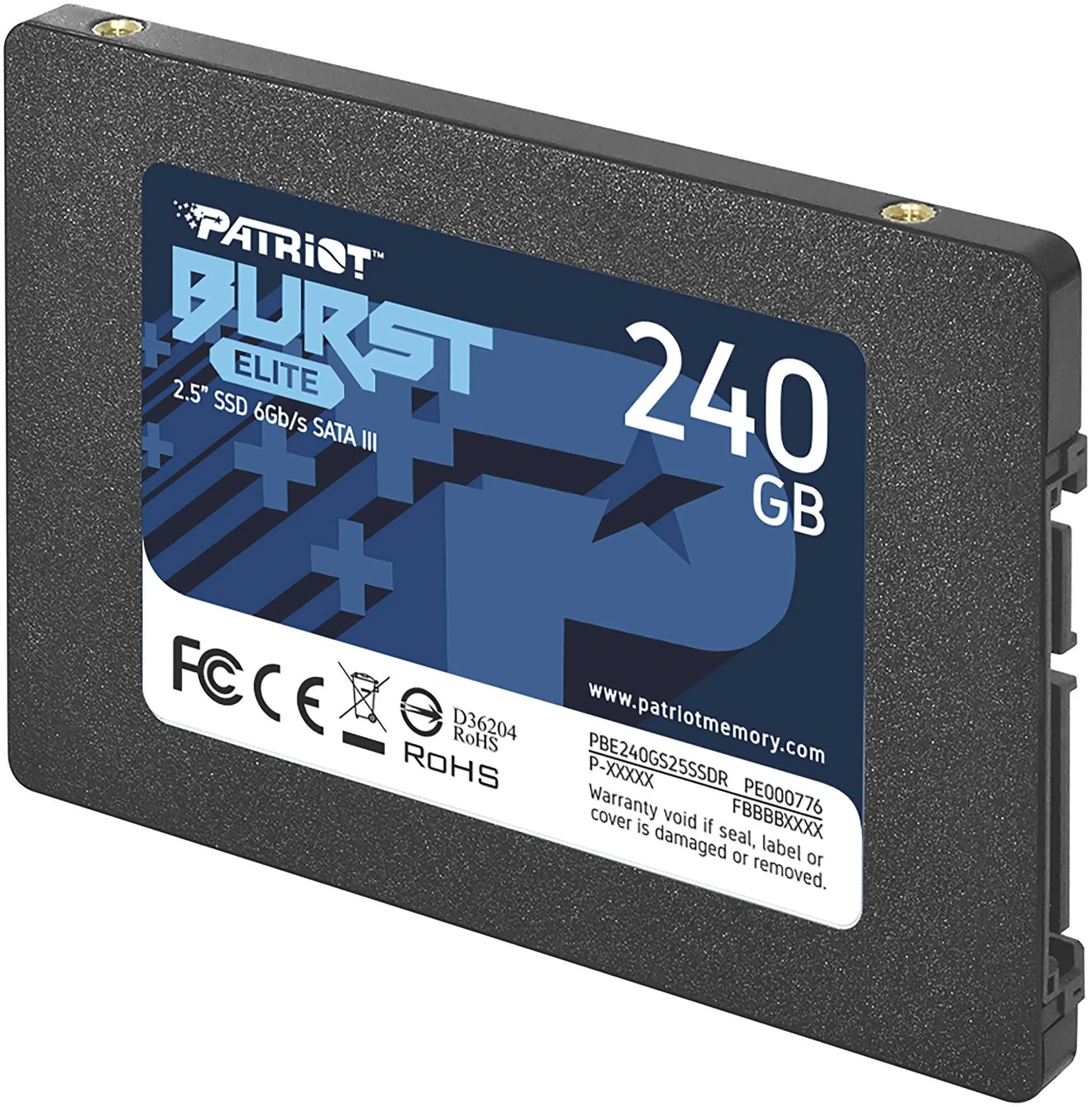 Твердотельный накопитель SSD 240 Gb SATA 6Gb/s Patriot Burst Elite PBE240GS25SSDR 2.5" 3D QLC — фото 3
