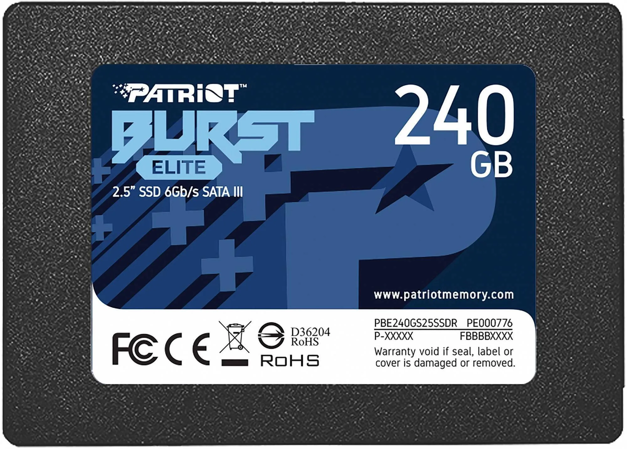 Твердотельный накопитель SSD 240 Gb SATA 6Gb/s Patriot Burst Elite PBE240GS25SSDR 2.5" 3D QLC — фото 2