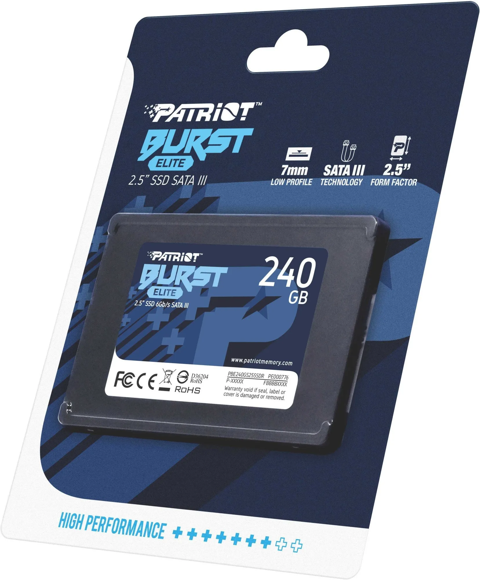 Твердотельный накопитель SSD 240 Gb SATA 6Gb/s Patriot Burst Elite PBE240GS25SSDR 2.5" 3D QLC — фото 5