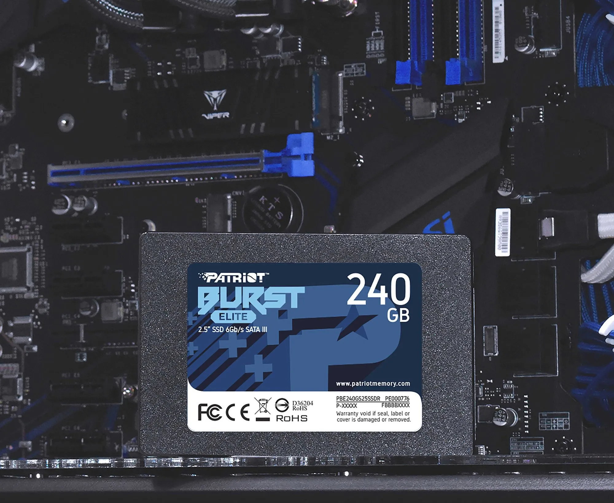 Твердотельный накопитель SSD 240 Gb SATA 6Gb/s Patriot Burst Elite PBE240GS25SSDR 2.5" 3D QLC — фото 7