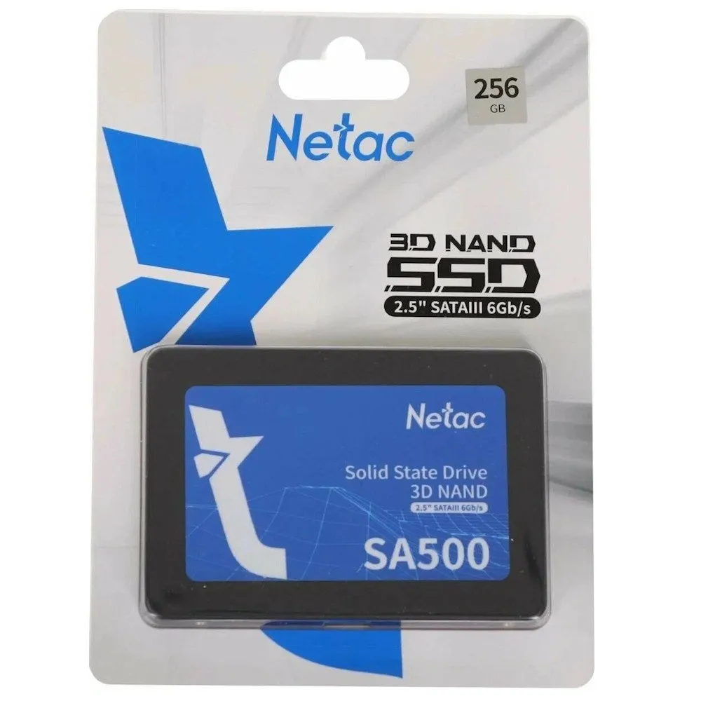 Твердотельный накопитель SSD 256Gb, SATA 6 Gb/s, Netac SA500, 2.5", 3D TLC, 520R/450W