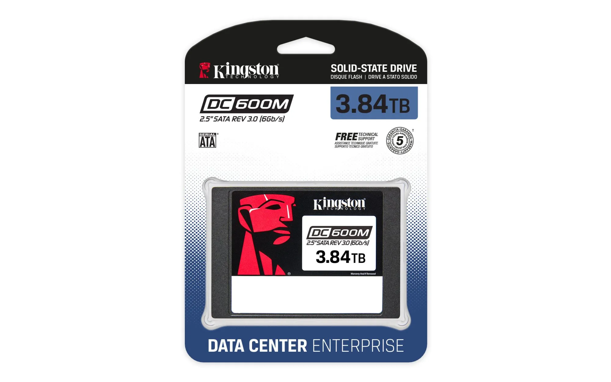 Твердотельный накопитель SSD 3840 Gb SATA 6Gb/s Kingston DC600M SEDC600M/3840G 2.5" 3D TLC