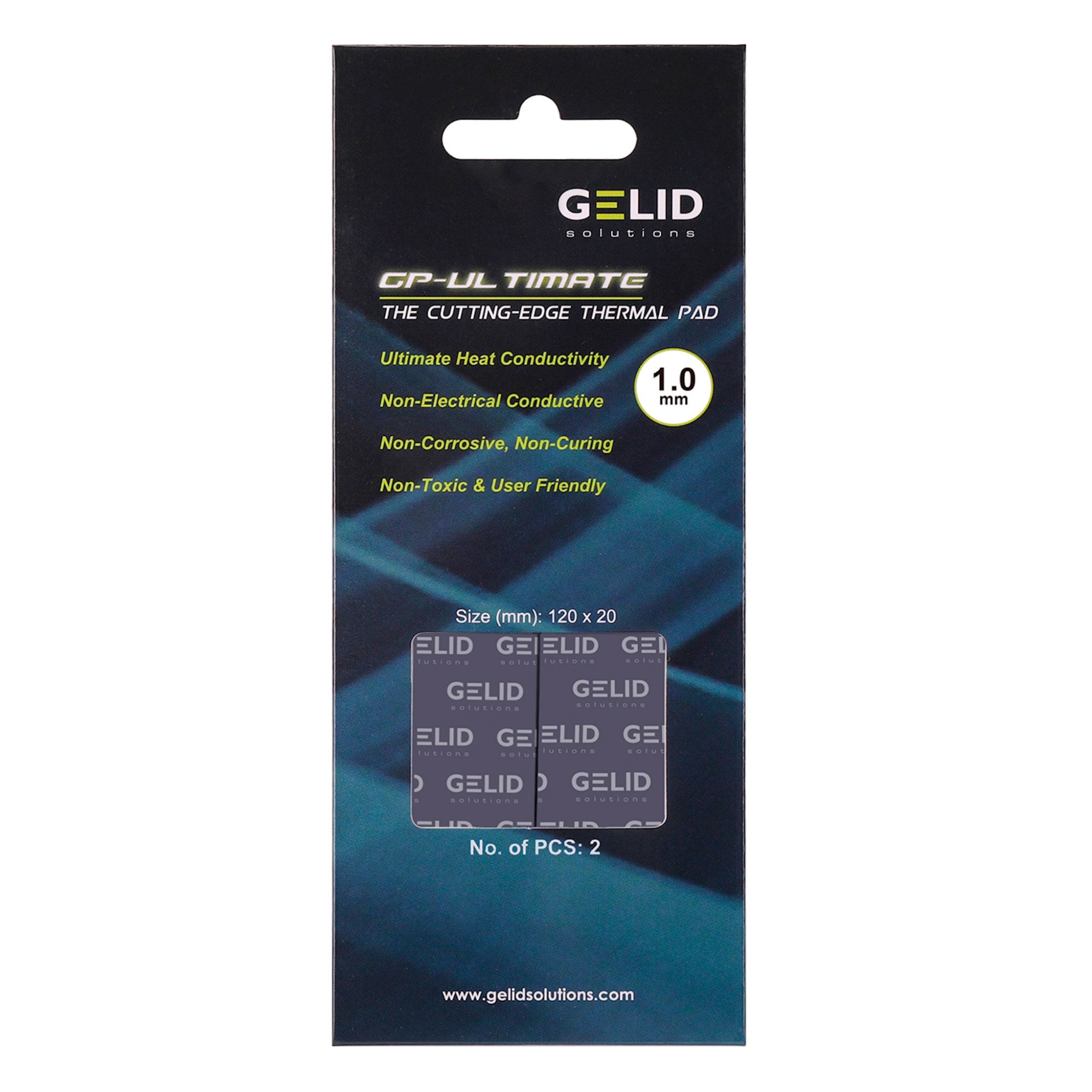 Термопрокладка GELID GP-ULTIMATE, TP-VP04-R-C, 120x20х1.5mm, 3.2g/cm3, VALUEPACK (2pcs)