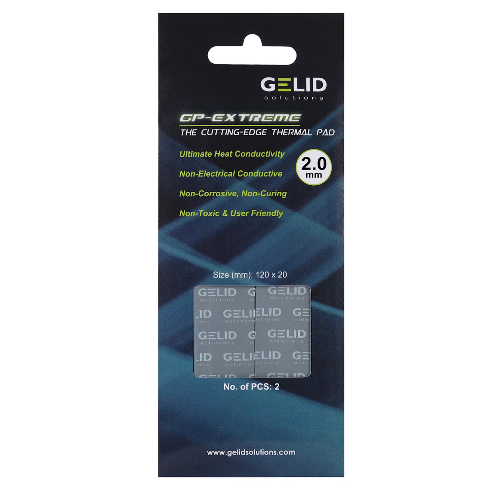 Термопрокладка GELID GP-ULTIMATE, TP-VP04-R-D, 120x20х2mm, 3.2g/cm3, VALUEPACK (2pcs)