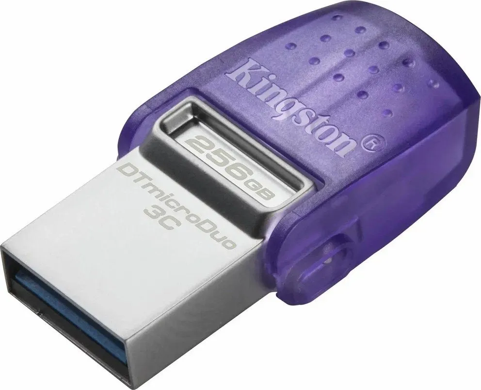 Флэш-накопитель Kingston 256Gb USB3.2+Type-C Data Traveler MicroDuo 3C (Metal) — фото 3