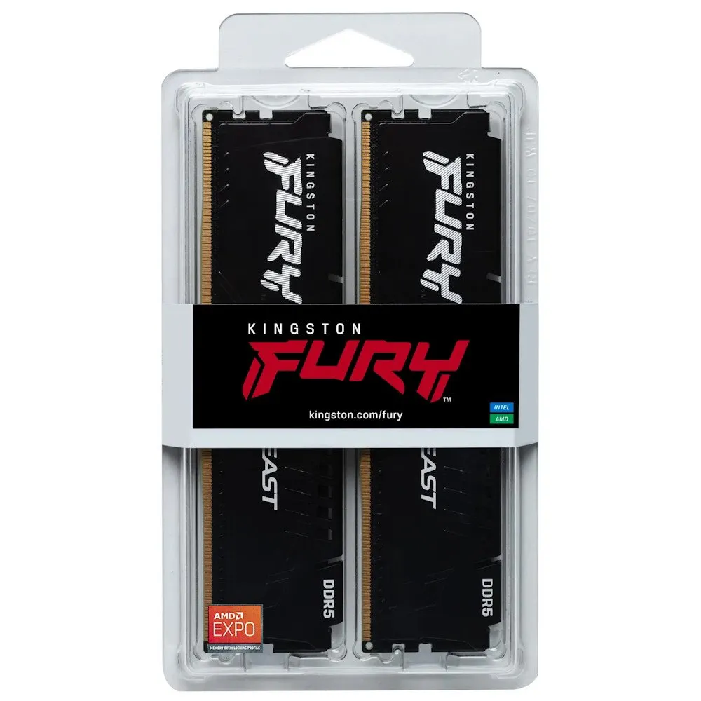 Модуль памяти Kingston Fury Beast Black EXPO KF556C36BBEK2-32 DDR5 DIMM 32Gb KIT(2x16) 5600 MHz CL36