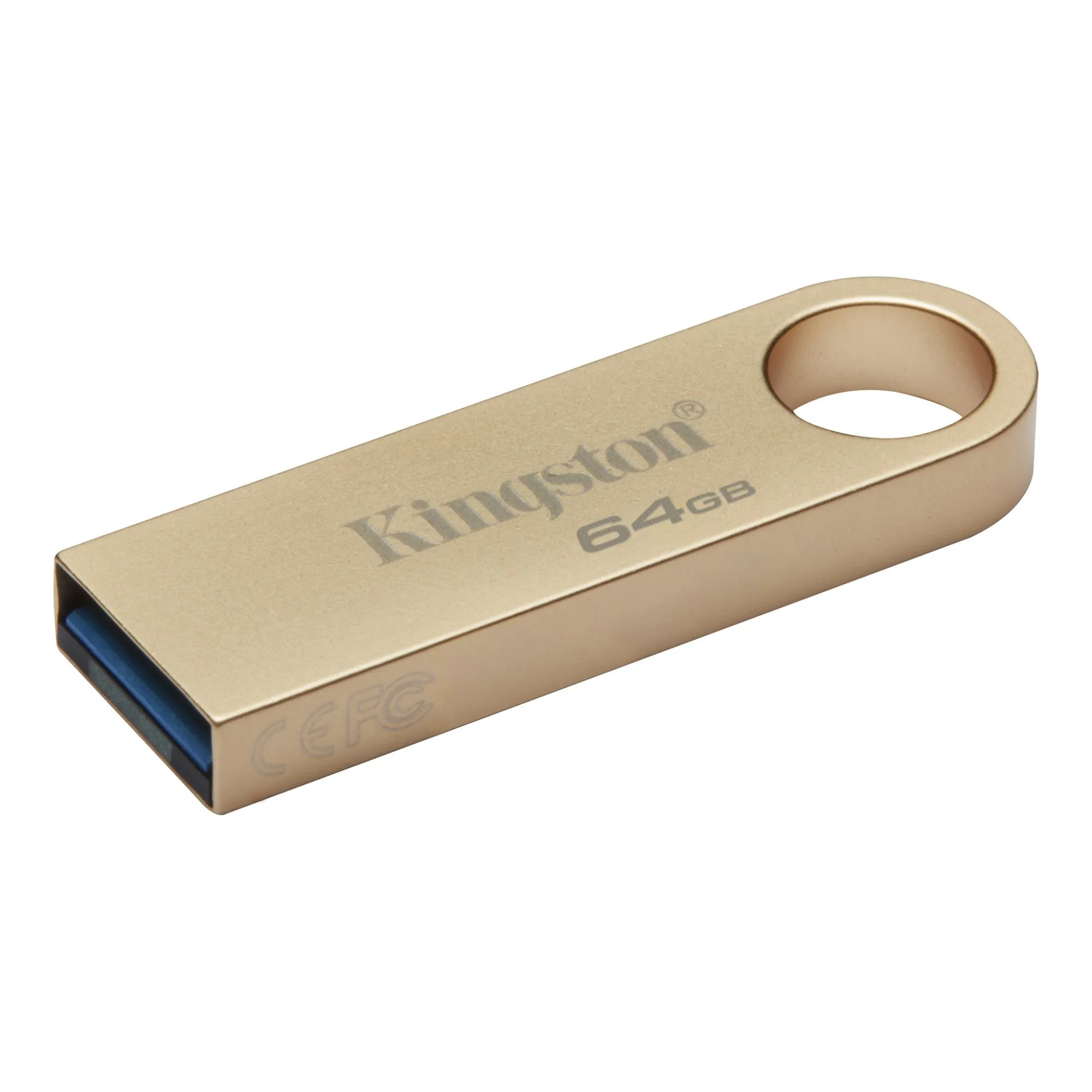 Флэш-накопитель Kingston 64Gb USB3.2 Gen1 Data Traveler SE9 (Gold Metal Case) — фото 3