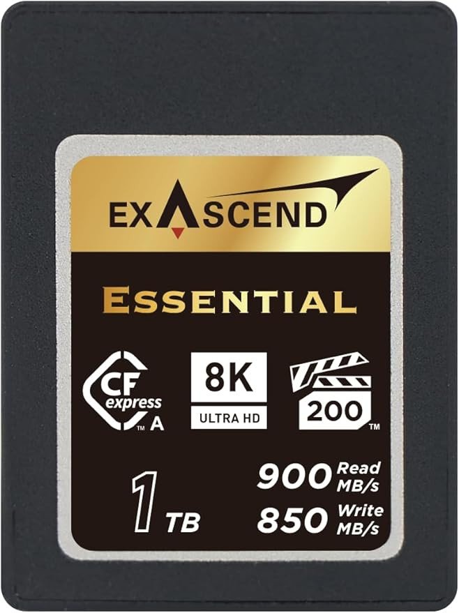 Карта памяти CFexpress Type A, 1Tb, Exascend Essential, VPG200 - 8K, PCIe3.0, R900/W850
