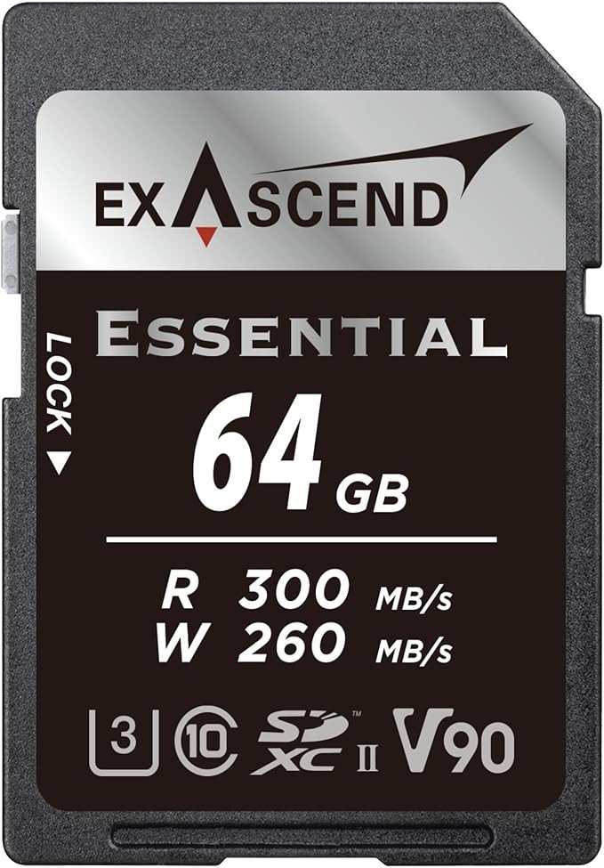 Карта памяти SD Exascend Essential, 64Gb, SDXC II, UHS-II (V90), R300/W260