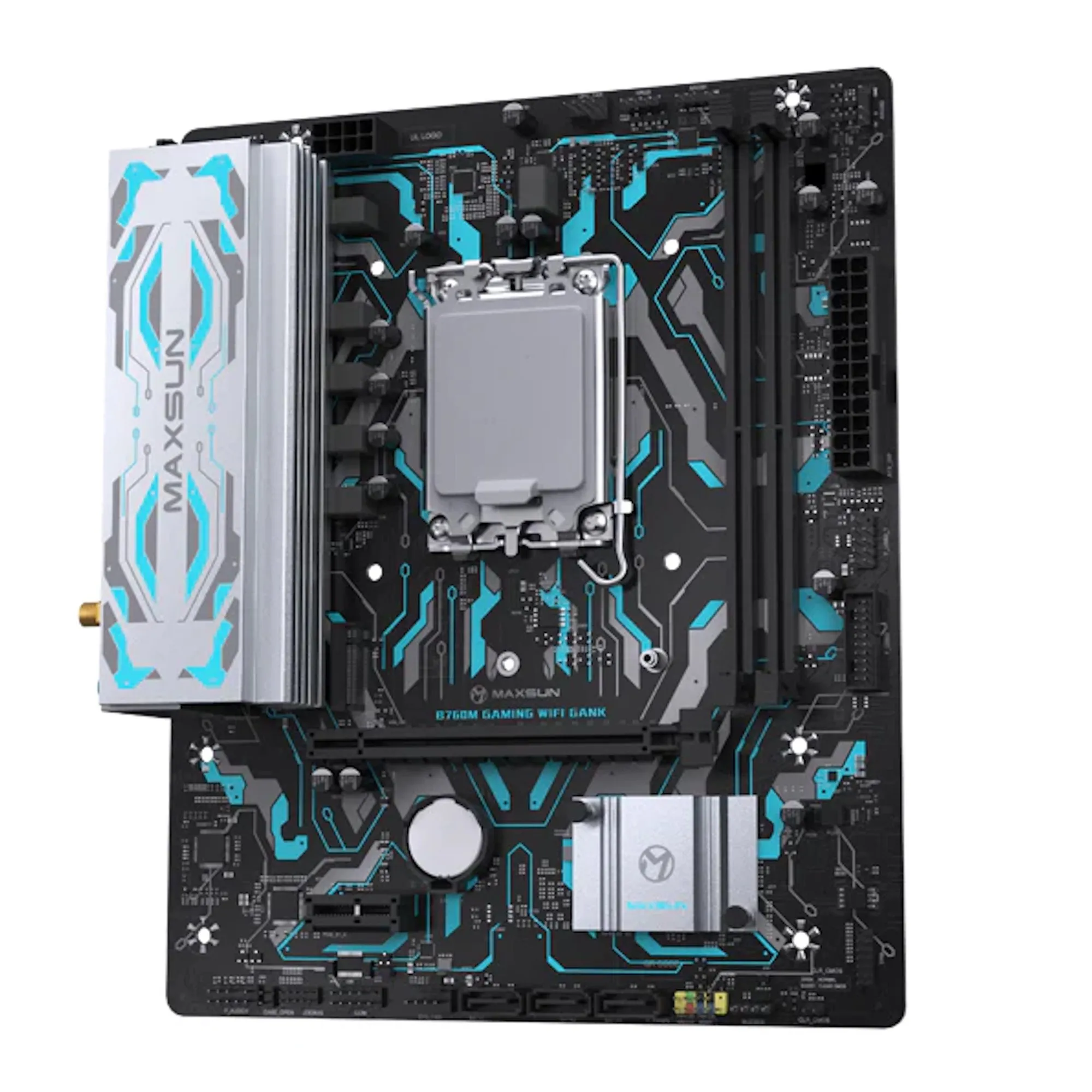 Материнская плата MaxSun B760M GAMING WIFI GANK, LGA1700, 2xDDR5, 3xSATA, 1xM.2, HDMI+VGA, mATX