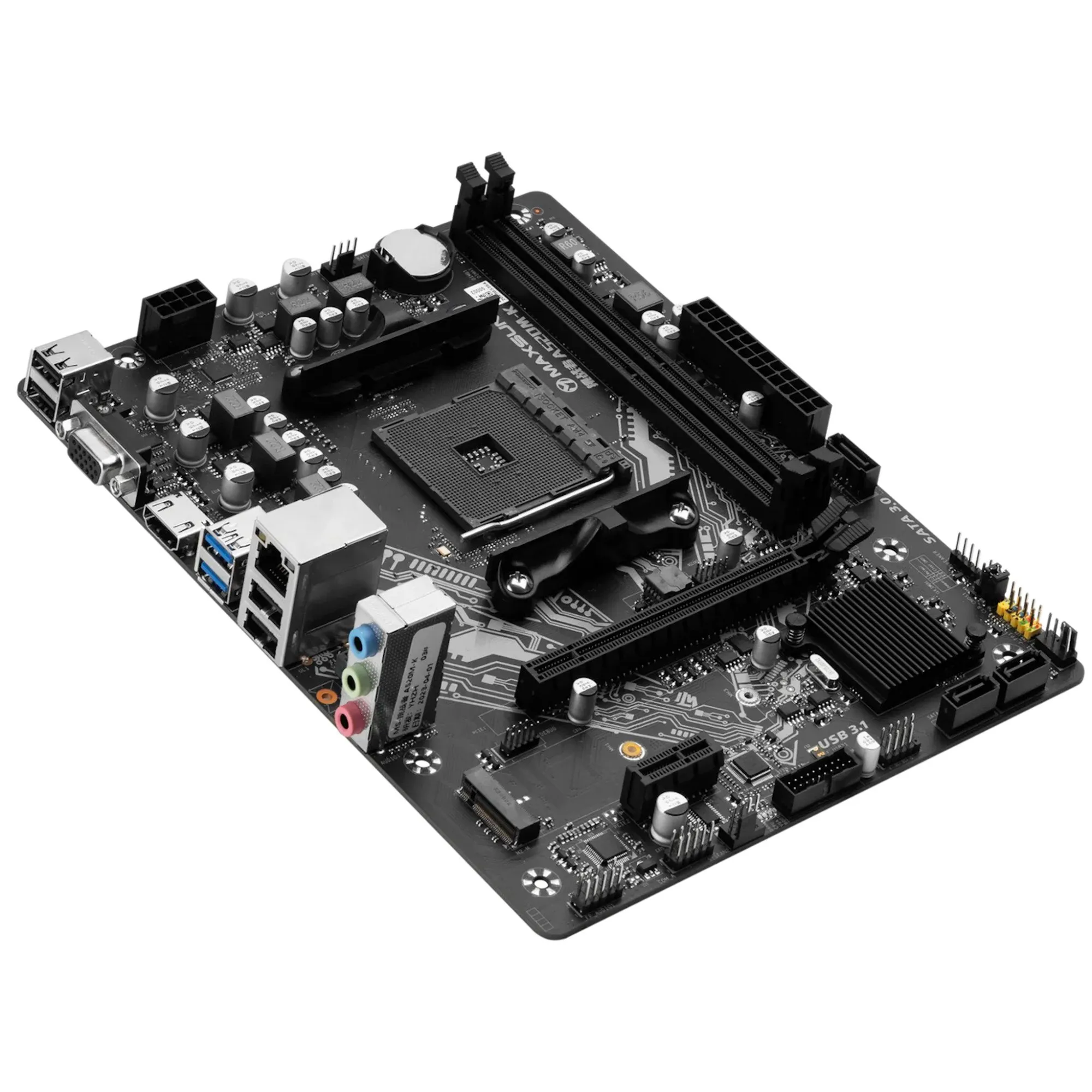 Материнская плата MaxSun Challenger A520M-K, AM4, 2xDDR4, HDMI+VGA, PCIe3.0, 4xSATA, 1xM.2, mATX — фото 3