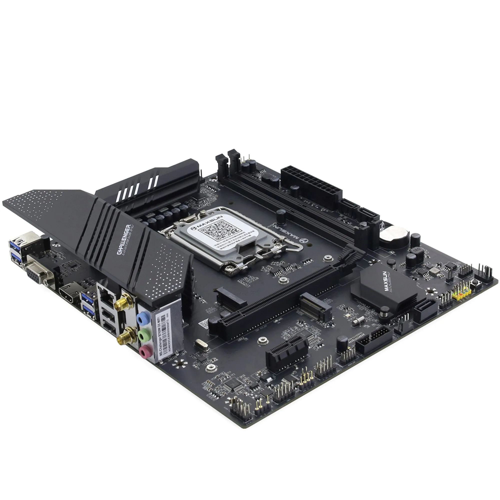 Материнская плата MaxSun Challenger B760M D5 WIFI, LGA1700, 2xDDR5, 3xSATA, 2xM.2, HDMI+VGA, mATX — фото 3