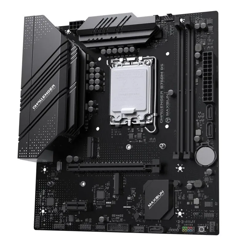 Материнская плата MaxSun Challenger B760M D5, LGA1700, 2xDDR5, 3xSATA, 2xM.2, HDMI+VGA, mATX — фото 2