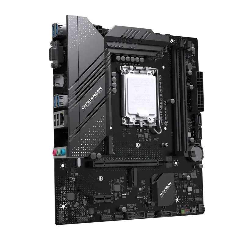 Материнская плата MaxSun Challenger B760M D5, LGA1700, 2xDDR5, 3xSATA, 2xM.2, HDMI+VGA, mATX — фото 4