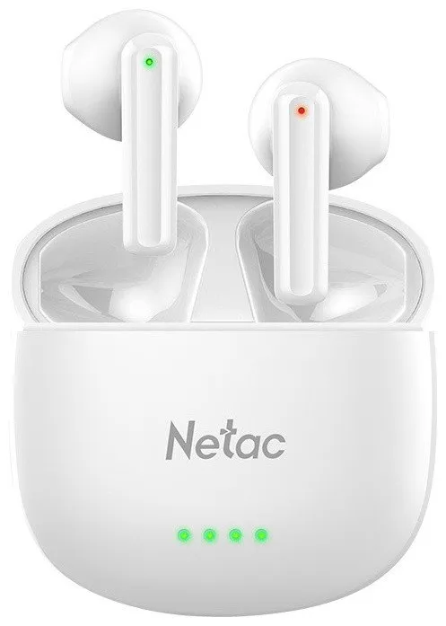Наушники беспроводные Netac LK35, BT5.3, 3.2g, 6/15h, 0.24Ah, d13mm, шумопод. ENC, защита IPX, White